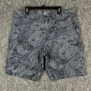 Old Navy Shorts Men 38 Gray Slim Chambray Stretch Bermuda Lounge Cotton‎